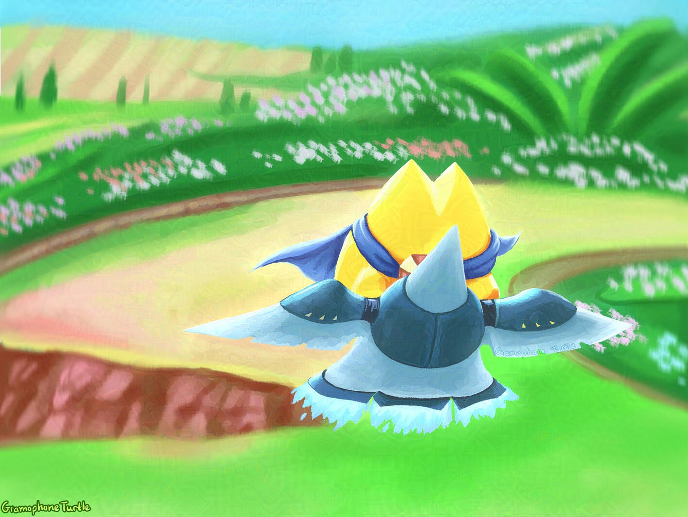 Rendered, Complex (Simple) BG - Starman (Kirby Air Riders)