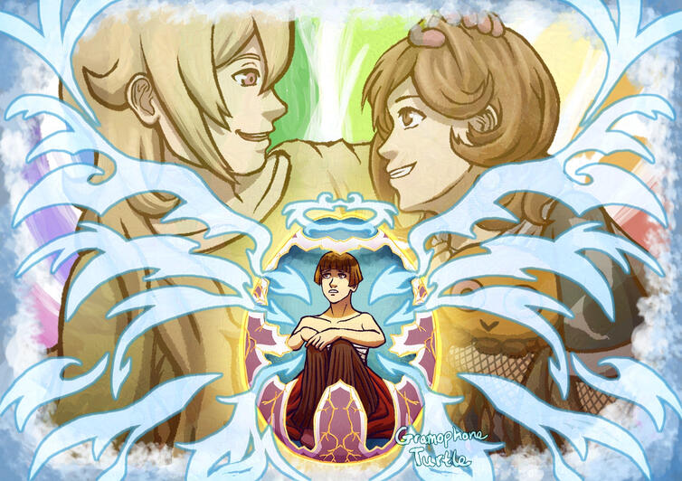 Sharper style, Simple BG - Father &amp; Chisa (My OCs)