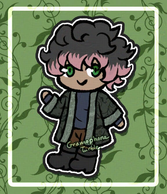 Flats, Simple BG, with Paper Mario(?) cut out style - Null (My OC)