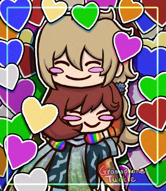 Simple Shading, Simple BG - Father &amp; Chisa (My OCs)