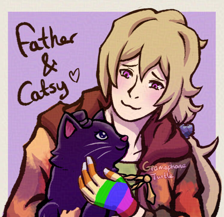 Bust, my OC Father with Clancy's OC, Catsy