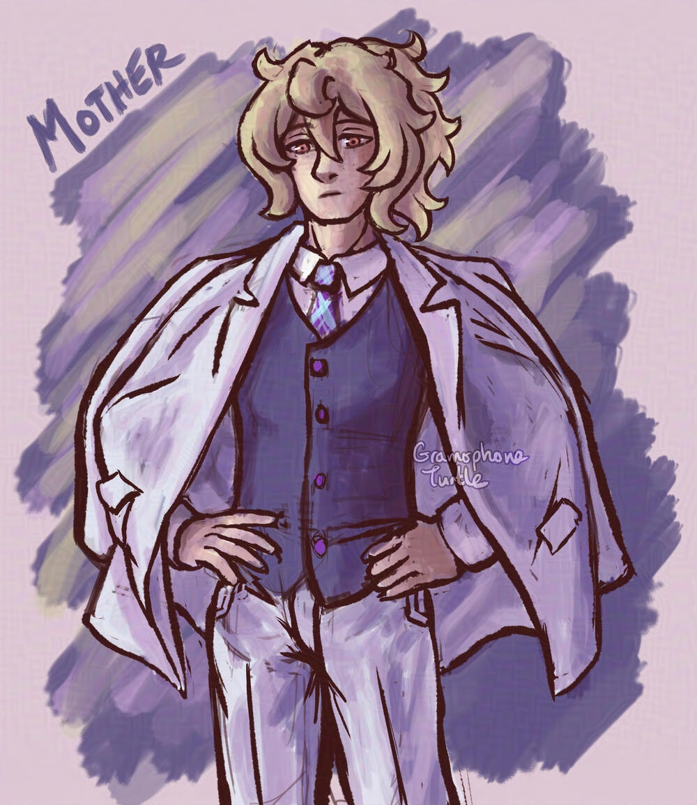 Half Body, Coloured Character Sketch (Soft) - Mother (My OC)